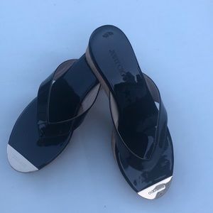 Jimmy choo black wedged sandals sz40